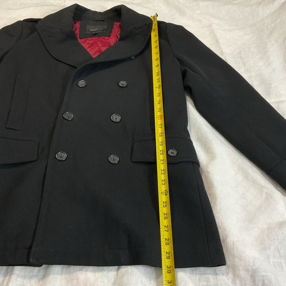 Vintage Banana Republic Overcoat Mens Size Large Black  Wool Blend - Picture 4 of 9